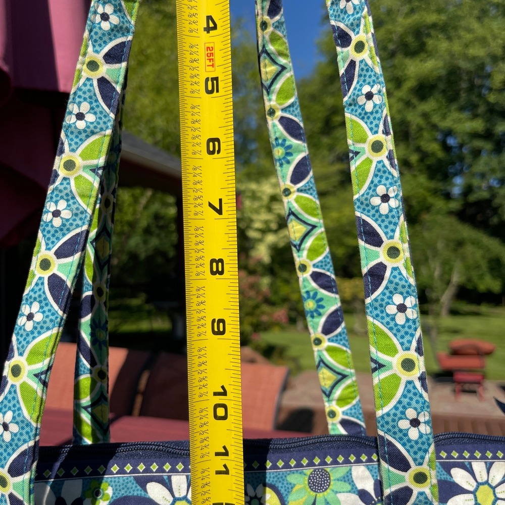 Vera Bradley Retired Daisy Daisy Pattern In Blue with Green Geometric Floral‎ - Picture 10 of 13